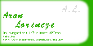 aron lorincze business card